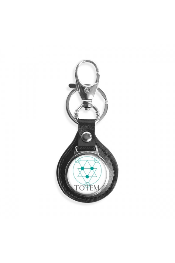 geometric triangular circular point key link chain keyholder finder hook metal