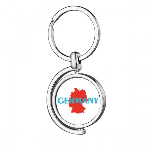 german map eu berlin art deco fashion Rotating Keychain Metal Keyring Holder