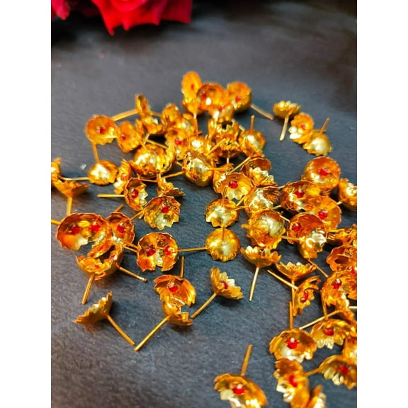 german silver 108 pieces golden flower set for varalakshmi pooja/ housewarming pooja