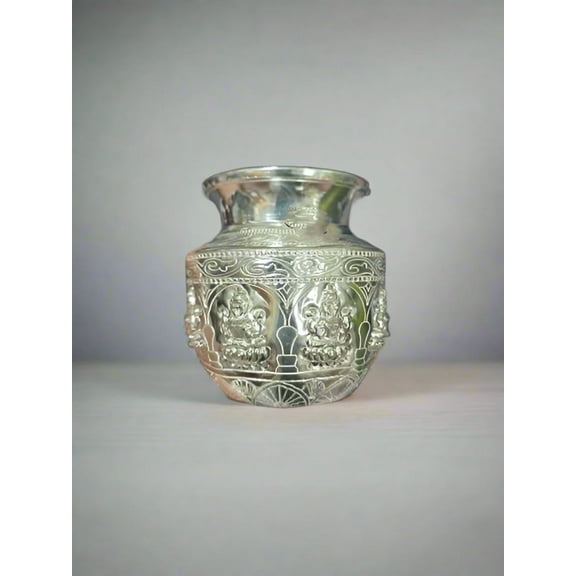 german silver astha lakshmi kalash for housewarming/ diwali pooja