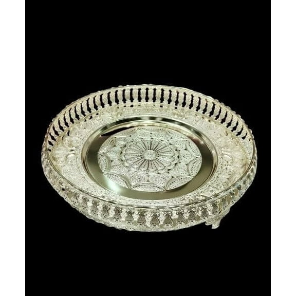 german silver designer tray for serving / pooja/ gift item