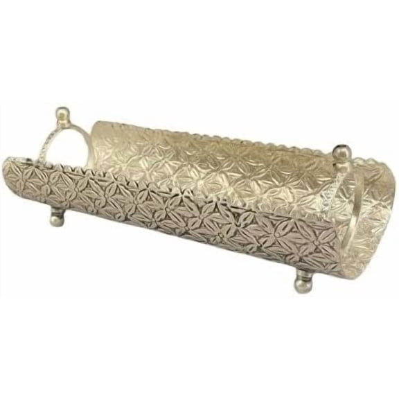 german silver fine carving round snacks platter/ fruit platter/ home dcor/ gift item, 1 piece