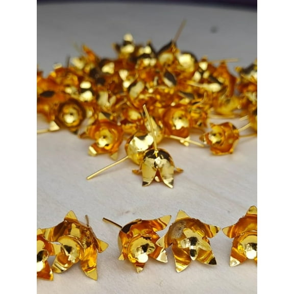 german silver golden pooja flowers set of 108 flowers for pooja