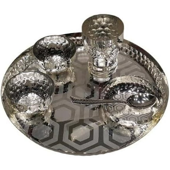 german silver hammered set of 6 pieces dinner plate set