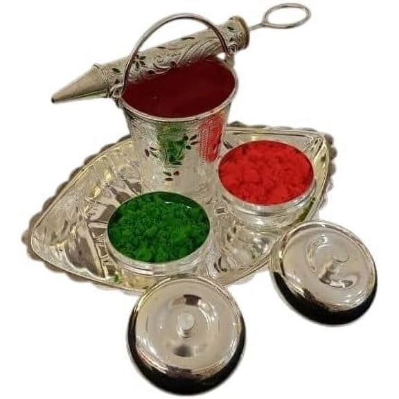 german silver small tray with bowls holi hamper