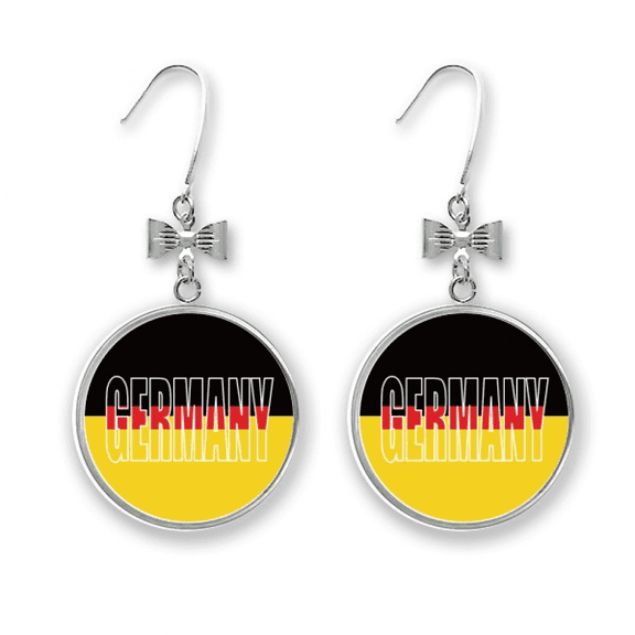 germany country flag name bow earrings drop stud pierced hook