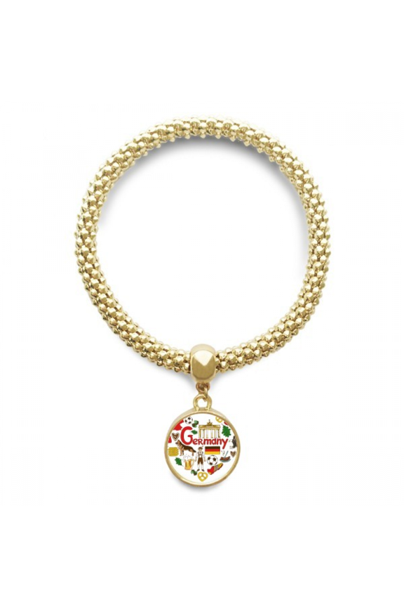 germany love heart landscap national flag en bracelet round pendant jewelry chain