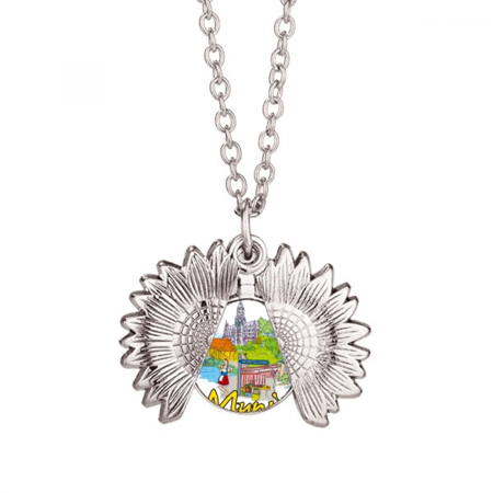 germany munchen landmark architecture sunflower necklace pendant locket jewelry