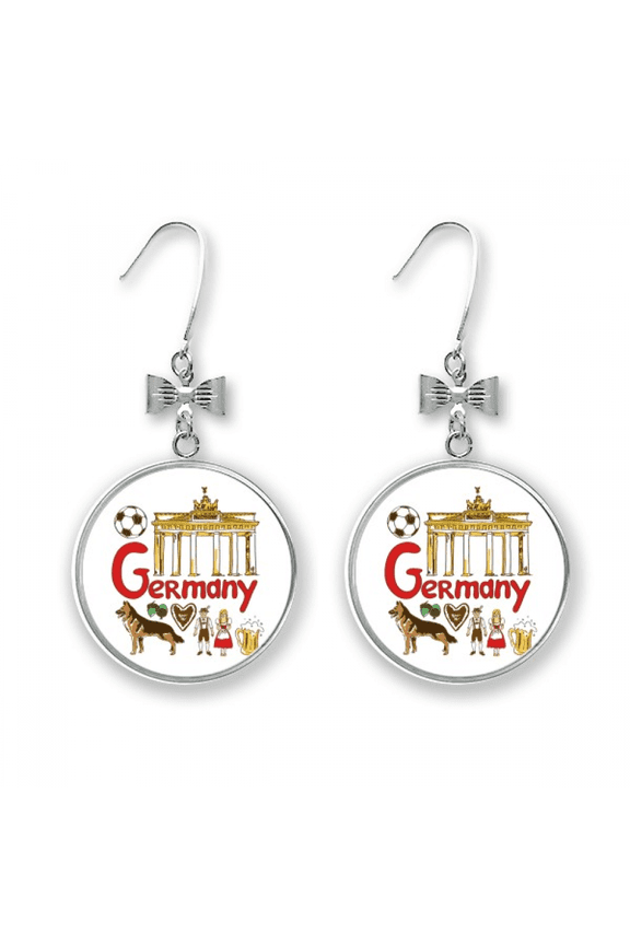 germary national symbol landmark bow earrings drop stud pierced hook
