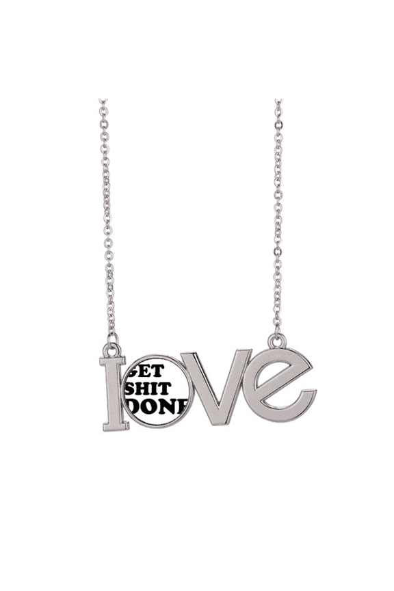 get d words quotes design love necklace pendant charm jewelry