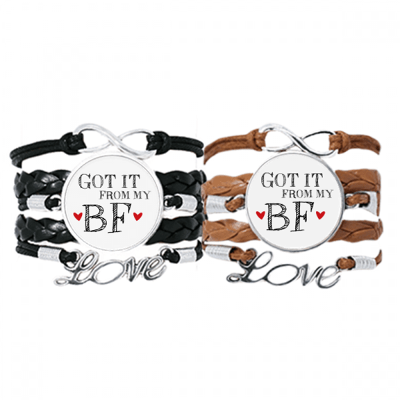 gf got it from my bf valentine's day bracelet hand strap leather wristband double set