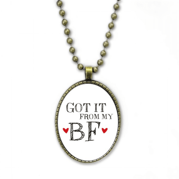 gf got it from my bf valentine's day necklace vintage chain bead pendant jewelry collection