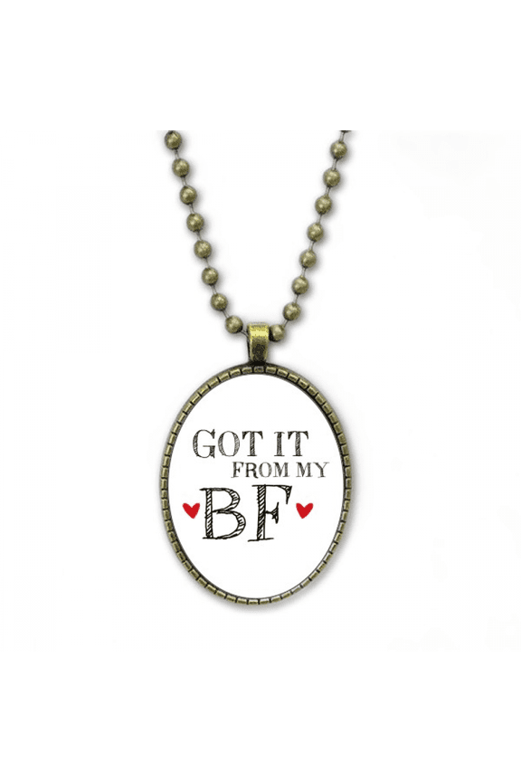 gf got it from my bf valentine's day necklace vintage chain bead pendant jewelry collection