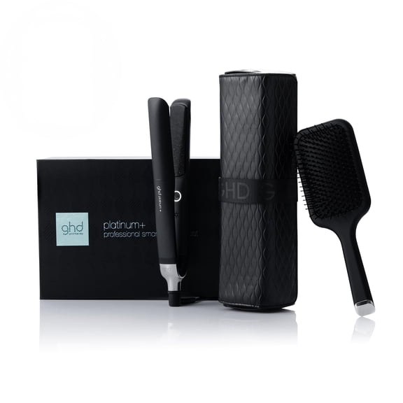 ghd Platinum+ Bag + Brush+ Black 1" Styler
