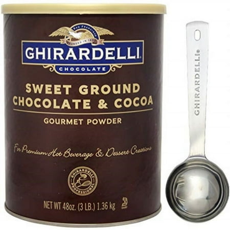 ghirardelli - sweet ground chocolate & cocoa gourmet powder 3 lbs - with exclusive measuring spoon
