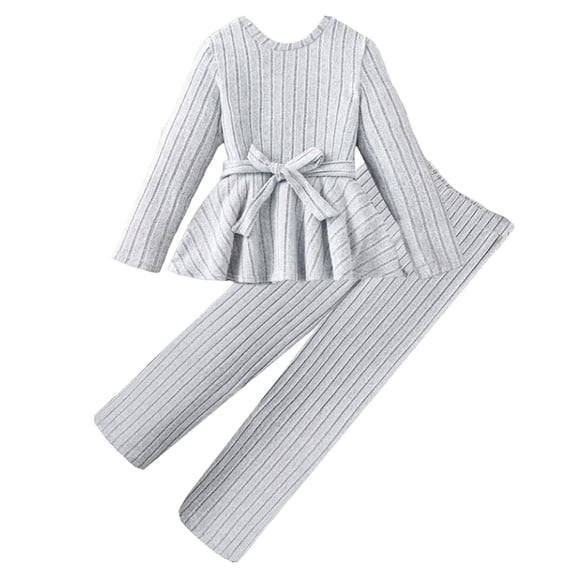 gibobby Toddler Baby Girl Clothes Solid Outfit Ruffle Sleeve Shirt Legging Pants 2PC Set Fall Clothing for Girl