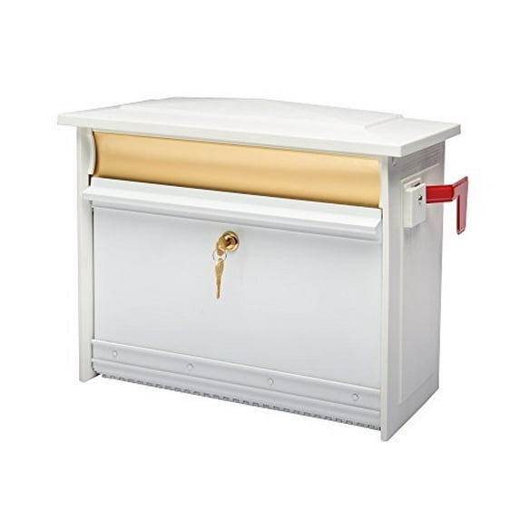 gibraltar mailboxes mailsafe medium capacity aluminum white, wall-mount mailbox, msk0000w
