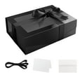 thumbnail image 1 of Large Black Gift Box with Window, 13.5x9x4.1 inches Gift Box for Present Contains Ribbon, Card, Groomsman Proposal Box (Glossy), 1 of 4