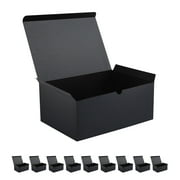 JINMING 10 Gift Boxes 9.5x6.5x4 Inches Gift Boxes with Lids, Matte Black Gift Boxes Bulks for Christmas, Wedding, Party, Birthday, Groomsman Proposal Boxes for Light Gifts