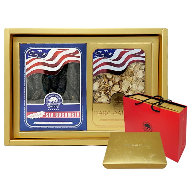gift boxes include sea cucumber, ginseng, dried scallops, cordyceps flowers, dried longan, fish belly, mushrooms,the best gift for men and women (Gift box, Red sea cucumber+rock sea cucumber)
