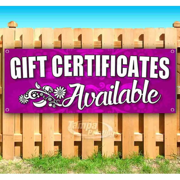 gift certs available pink Customizable 13 oz Banner Heavy-Duty Vinyl Single-Sided With Metal Grommets