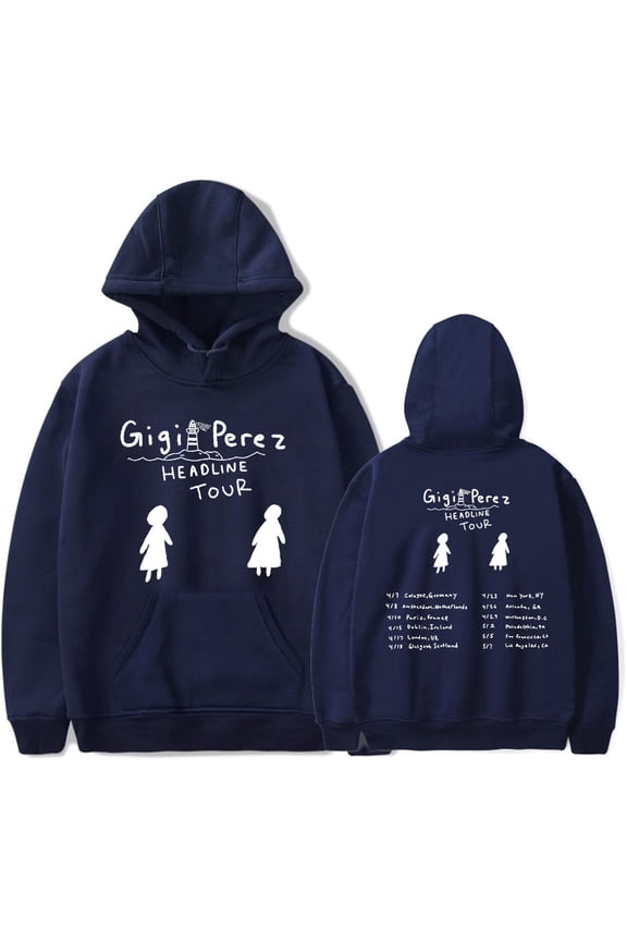 gigi perez merch headline tour 2025 Hooded Drawstring Pocket Sweatshirt Men/women concert Pullover