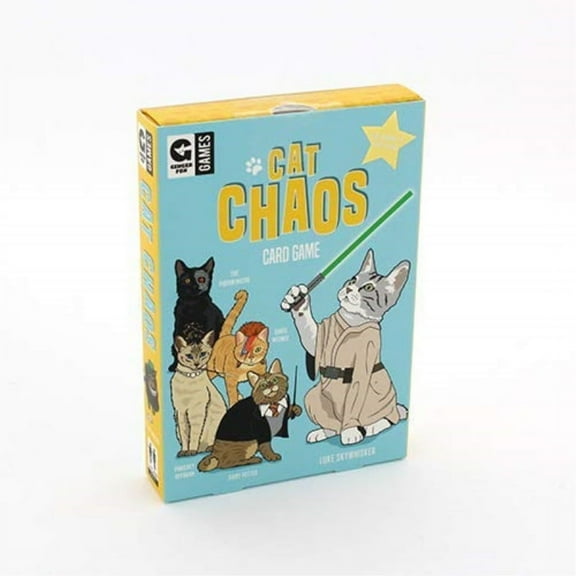 ginger fox cat chaos card game - hilarious feline celebrity game for two or more players