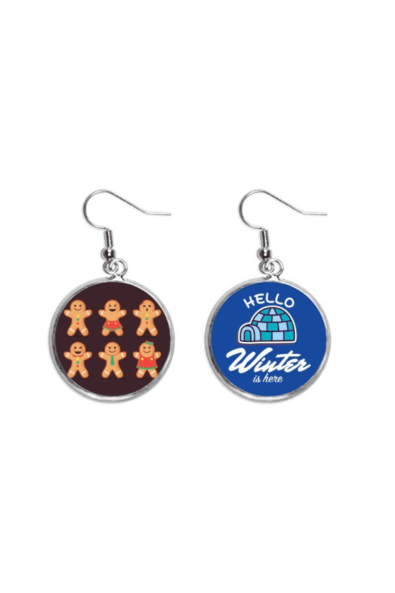 gingerbread cookie men mas dangle drop winter ice earring jewelry