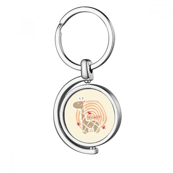 giraffe cartoon animal Rotating Keychain Metal Keyring Holder