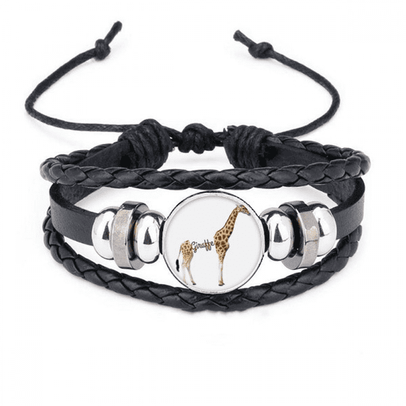 giraffe's height stature neck bracelet braided leather woven wristband
