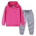 thumbnail image 1 of girls Active Sweatsuit Set - kids 2 Piece Pullover Hoodie Sweatshirt and Jogger Sweatpants tracksuit outfits 2Y, 1 of 5