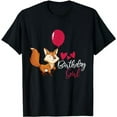 thumbnail image 1 of girls animal Lovers Birthday Girl Fox Themed B-day Party T-Shirt, 1 of 5