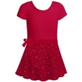 thumbnail image 1 of Girls Ballet Leotards with Removable Skirt Short Sleeve Ballet Dance Dress Outfit Kids Gymnastics Costume, 1 of 6