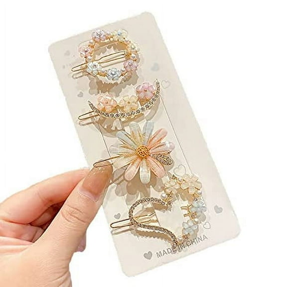 girls women kids hair accessories pearl resin acrylic hair clips rhinestone bobby pins hair slides women hairpins