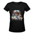 thumbnail image 1 of girlstrip Women's Deep V-neck T-shirt (Model T19) (Size:S;), 1 of 2