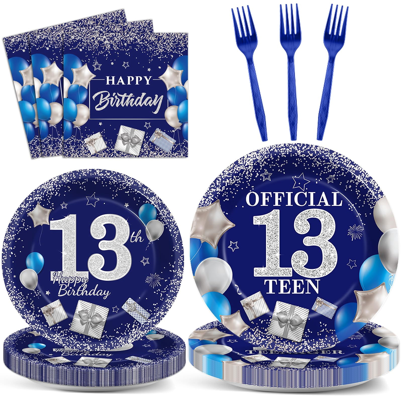 gisgfim 96 PCS IFF17 Birthday Party Supplies Birthday Plates and ...