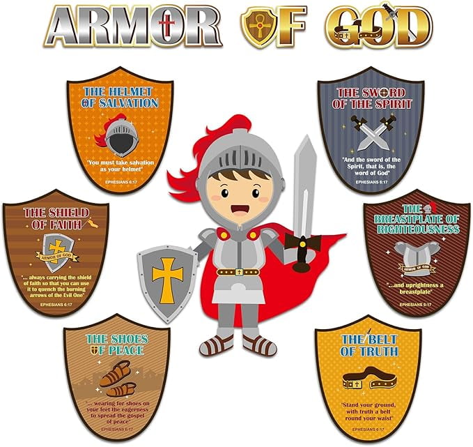 gisgfim Armor of God Bulletin Board Decorations Christian Bible Verse
