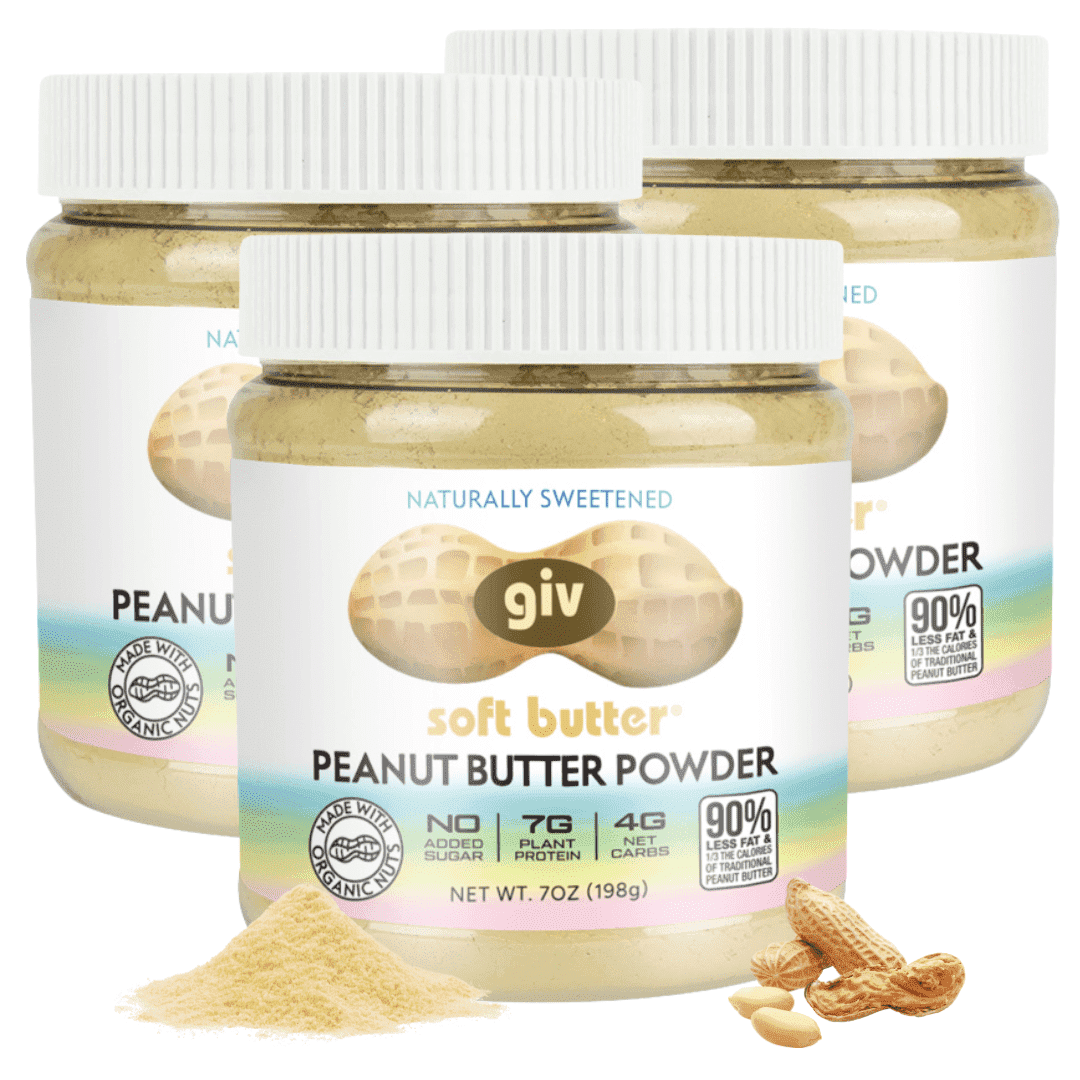 giv soft butter Organic Peanut Butter Powder, Gluten Free & Keto Friendly, 7 oz 3 Jar pack