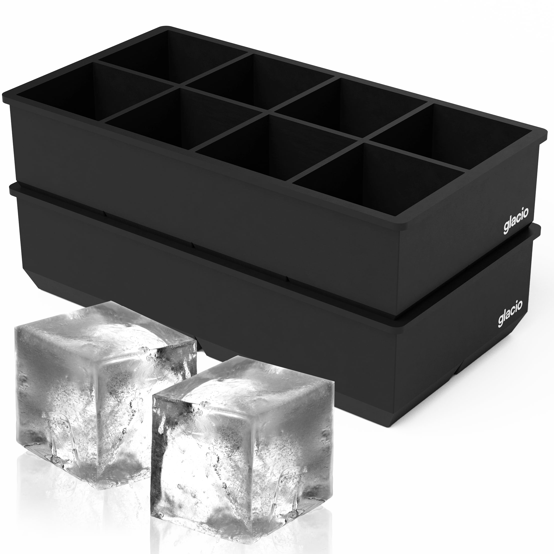 Ice Kings Bourbon Ice Cube Trays Giant Square 2.2 Whiskey Molds 8 cub –
