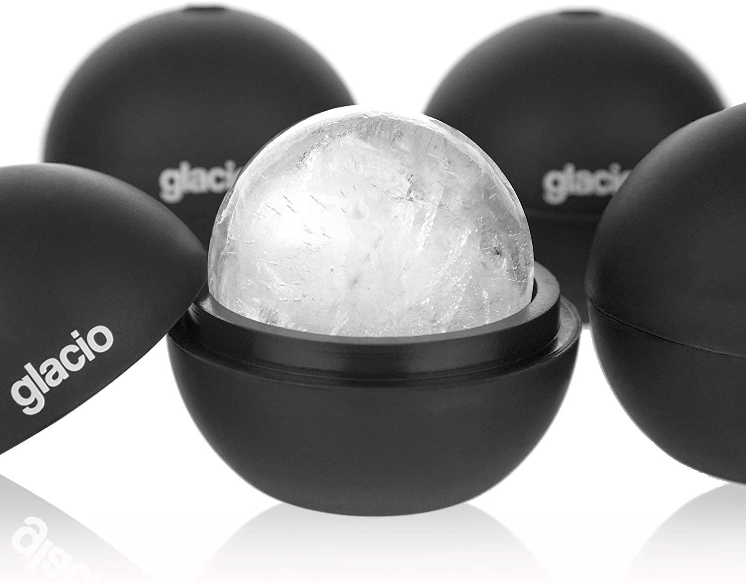 Glacio Ice Cube Molds Big Cubes & Large Sphere Ice Mold Set charcoal 