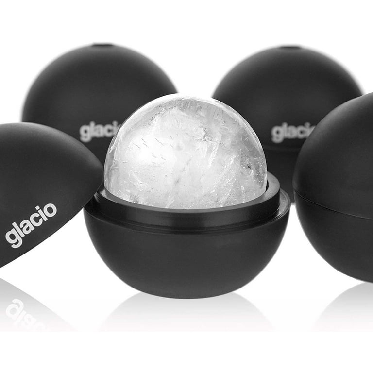 glacio Round Ice Cube Molds - Whiskey Ice Sphere Maker - Makes 2.5 Inch Ice  Balls - 4 Pack 