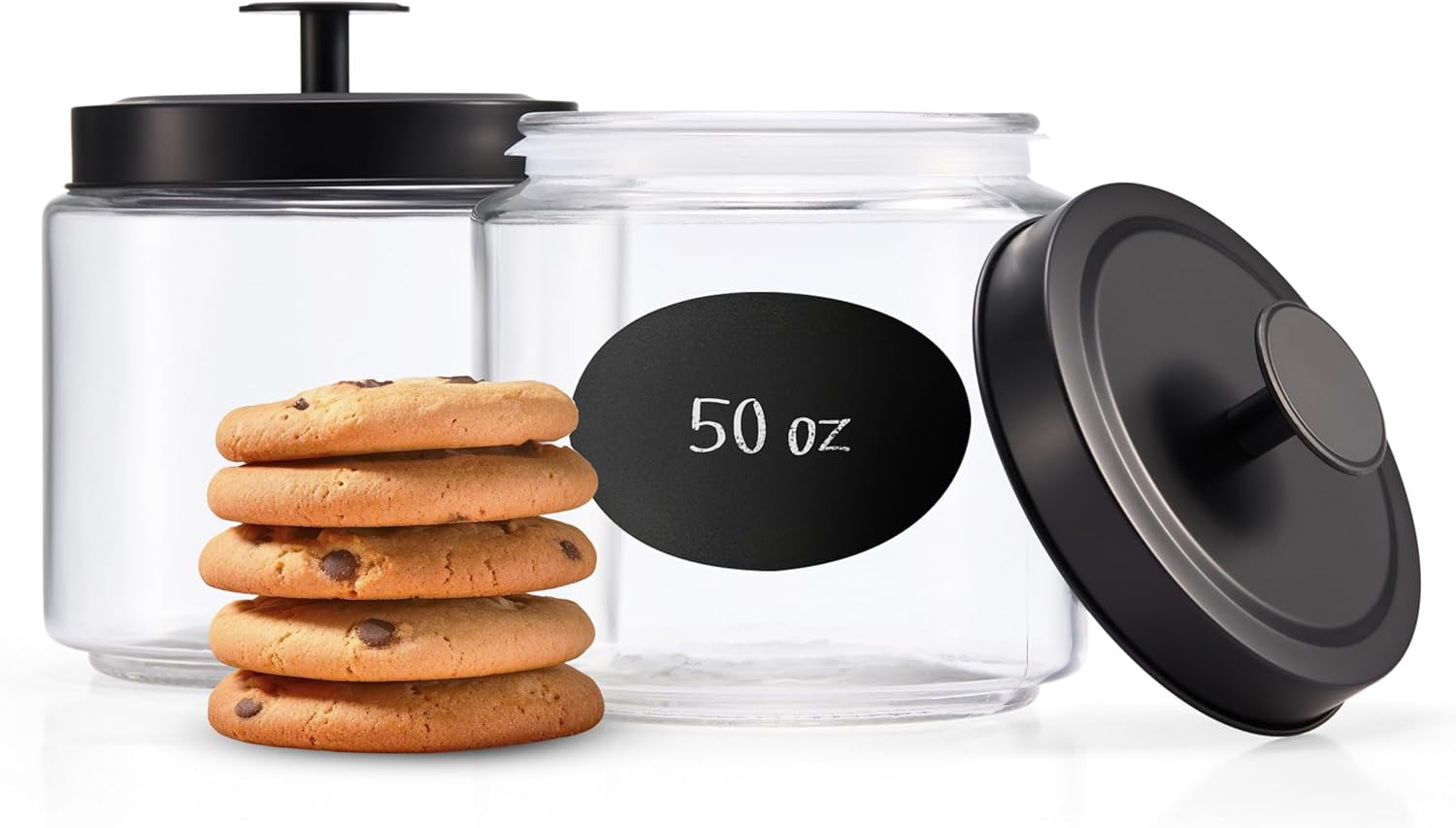 **glass kitchen canister set, food & storage containers for pantry ...