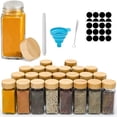 thumbnail image 1 of Behome 24 Pcs Glass Spice Jars with Bamboo Lids, 4oz Empty Square Spice Bottles with Shaker Lids, Labels, Funnel, Chalk Pen, Seasoning Bottles for Spice Rack, Drawer, Cabinet, 1 of 7