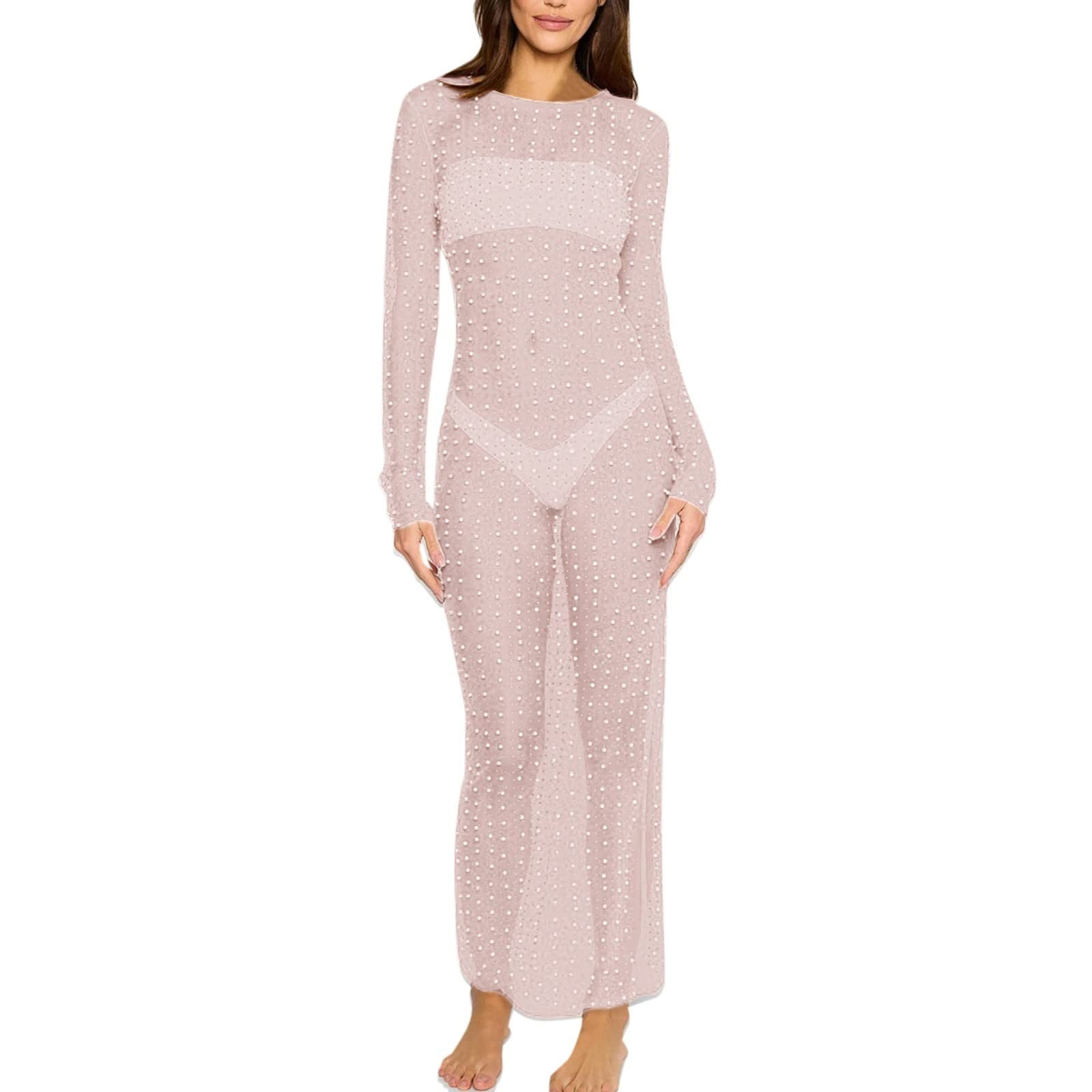 Pearl Cover Up Dress Bachelorette Dress Willow Dance Women's Dress -  Rhinestone Beach Cover With Pearls For Swimwear Sheer Mesh Cover Up White  Pool Party Dress