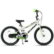 glengo 20 Inch Little Kids Bike for Over 4 Years Old Boys Girls Youth BMX Style Bicycle with Training Wheels Rear V Brake, Green