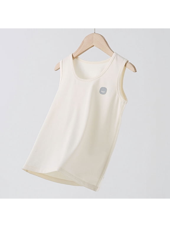 (2 - 16 Years) Big Kids - Class Round - Neck Sleeveless T - Shirt Made of Lenzing Tencel Lyocell. Ideal for Spring & Summer as Thin Base Layer, Unisex Design