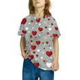 thumbnail image 1 of gljltg (3-10 Years) Unisex Kids Summer Fashionable Cute Printed Casual Short Sleeve Cotton T-Shirt, Round Neck Top, 1 of 4