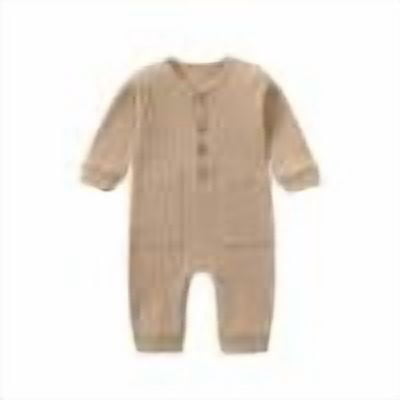 gljltg Baby Boys Girls 2 Pack Solid Romper Waffle Long Sleeve One-Piece Cotton Jumpsuit Outfits Clothes