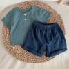 thumbnail image 1 of gljltg Baby Boys Girls 2Pcs Summer Outfits Short Sleeve Striped T-Shirt Tops Drawstring Bottom Shorts Pants Set Toddler Clothes, 1 of 5