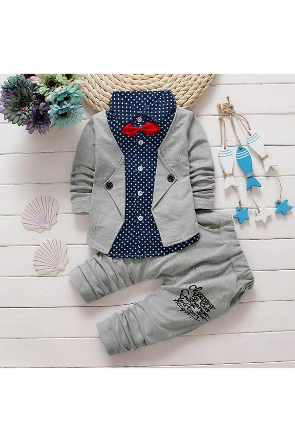Boy Gentry Clothes Set for 1-4 Years Old,Kid Baby Toddler Boys Formal Party Christening Wedding Tuxedo Bow Suit
